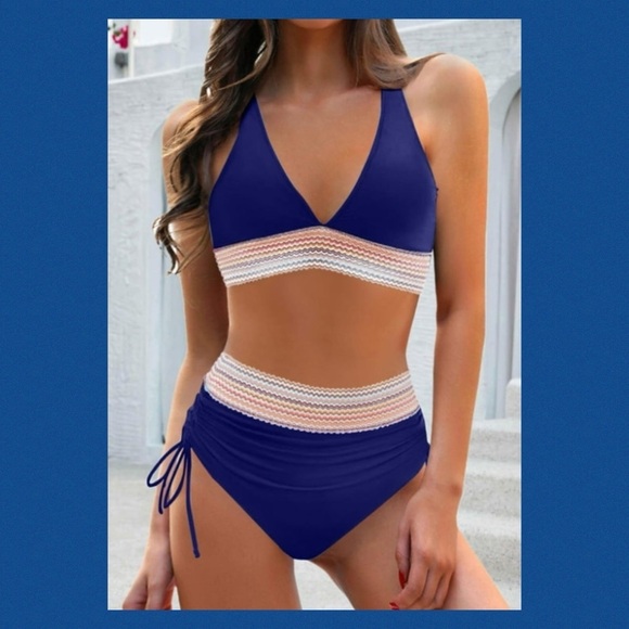 Women's Two-piece Casual Swimsuit P102 Blue